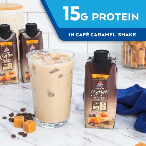 Atkins Cafe Caramel Protein Shake Perspective: right