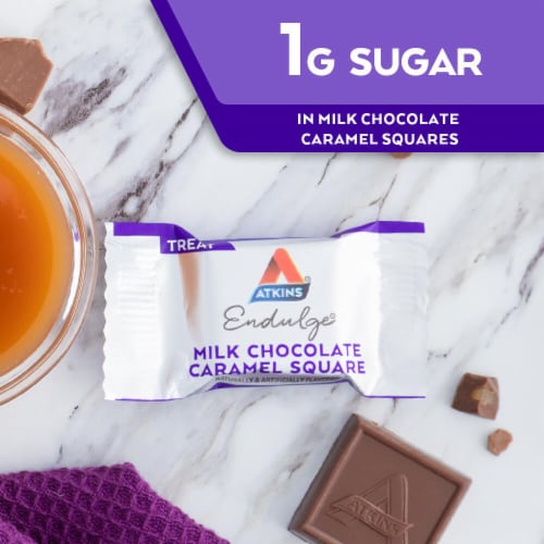 Atkins Endulge Low Sugar Milk Chocolate Caramel Squares Perspective: right