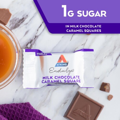 Atkins Endulge Low Sugar Milk Chocolate Caramel Squares Perspective: right