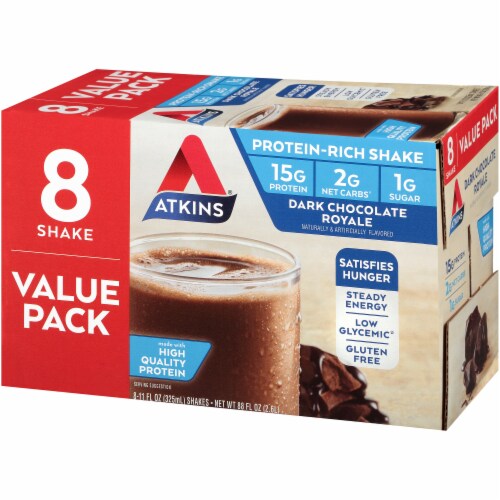 Atkins Dark Chocolate Royale Protein Shakes Value Pack Perspective: right