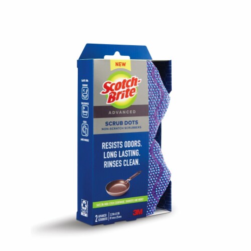 Scotch-Brite® Advanced Scrub Dots Non-Scratch Scrubbers Perspective: right
