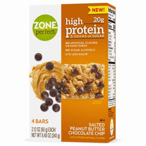 ZonePerfect® High Protein Salted Peanut Butter Chocolate Chip Bars Perspective: right