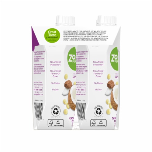 ZonePerfect Keto White Chocolate Coconut Protein Shakes Perspective: right