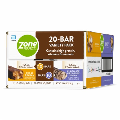ZonePerfect® Chocolate Chip Cookie Dough & Fudge Graham Energy Bars Perspective: right