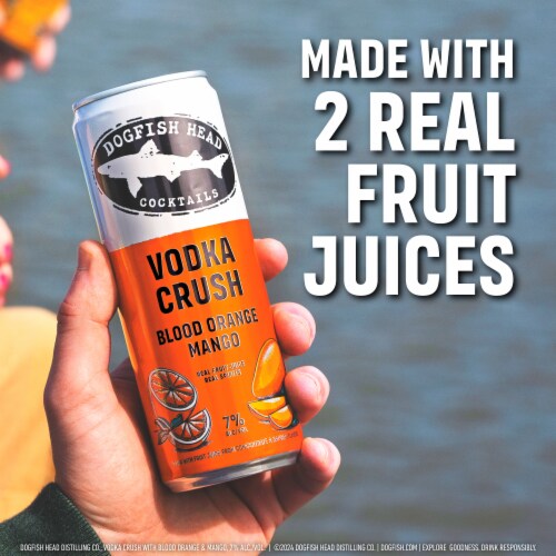 Dogfish Head Blood Orange & Mango Vodka Crush Cocktail Perspective: right
