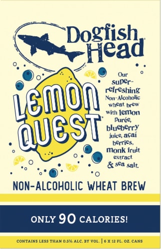 Dogfish Head Lemon Quest Non-Alcoholic Wheat Brew Perspective: right