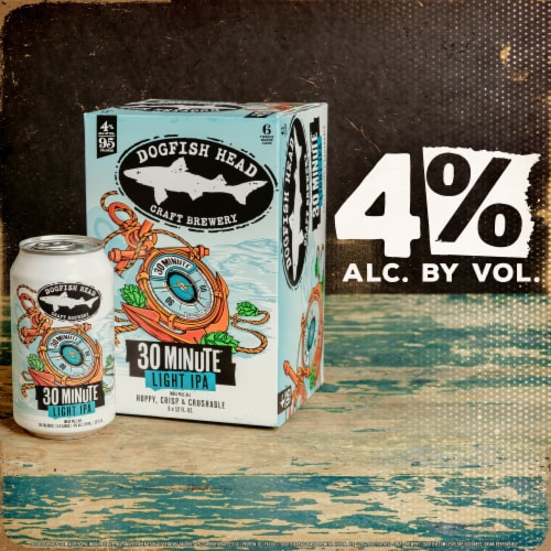 Dogfish Head 30 Minute Light IPA Beer Perspective: right