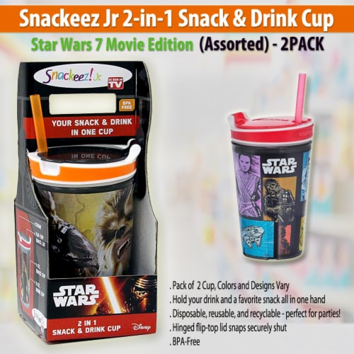 Snackeez Jr - 2-in-1 Snack & Drink Cup Star Wars 7 Movie Edition (Assorted) 2PK Perspective: right