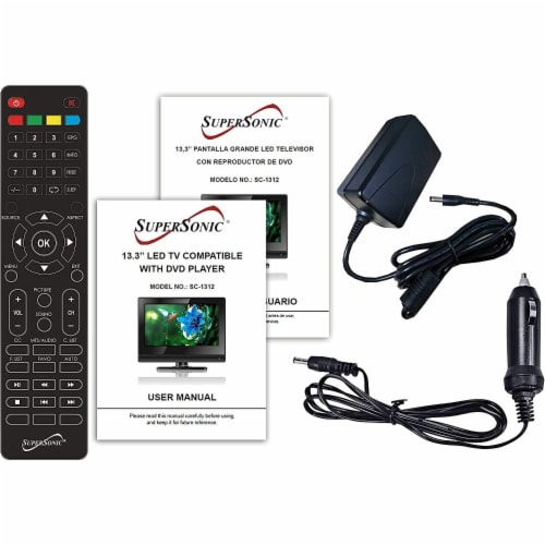 Supersonic SC1312 13.3 inch 720p LED HD TV with DVD Player Perspective: right