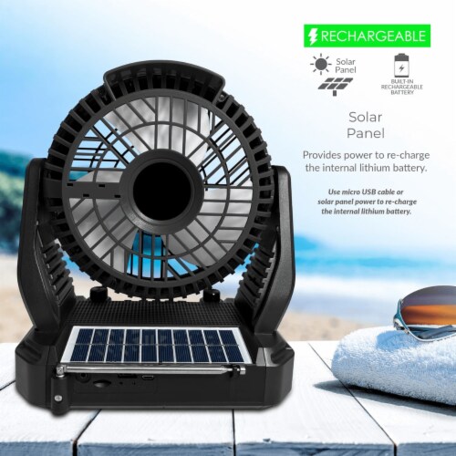 Keanu Solar Power Portable Fan Speaker Perspective: right