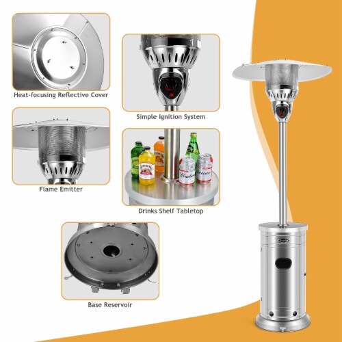 Slickblue Outdoor 48000 BTU Patio Heater with Adjustable Heat Control Knob Perspective: right