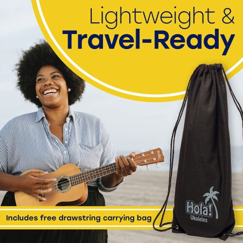 Hola! Music Color Series Soprano Ukulele with Tote Bag, Strap, and Picks, Purple Perspective: right