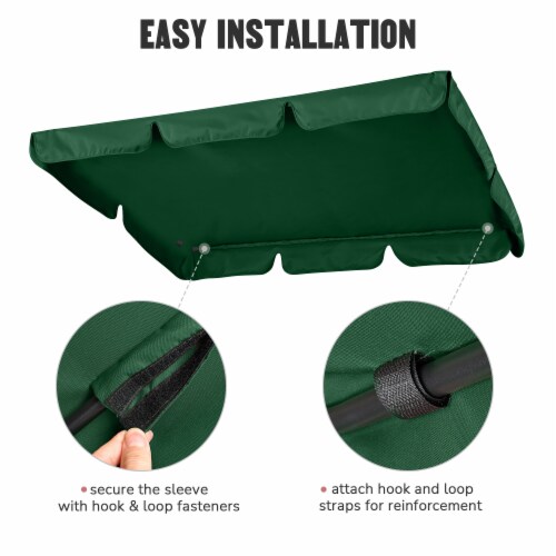 64 x47 Swing Canopy Replacement UV30 180gsm Patio Top Cover Outdoor Green 1 Kroger