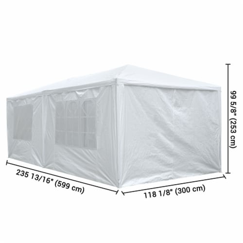 10' x 20' Party Wedding Tent Canopy Outdoor Heavy Duty Pavilion Cater Event White Perspective: right