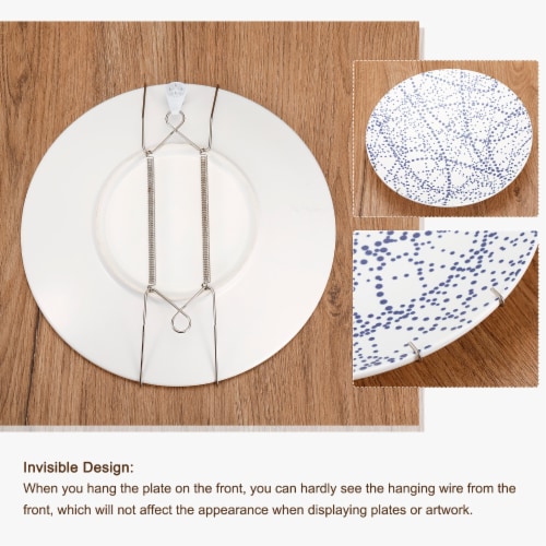 uxcell Stainless Steel Invisible Wall Plate Hangers for Decorative Plates Perspective: right