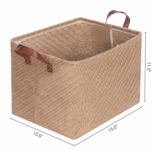 uxcell Fabric Storage Organizer Cube Bin with Handles Perspective: right
