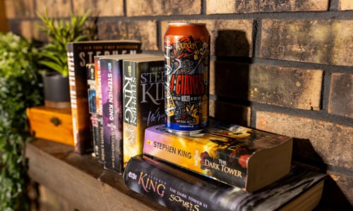 Founders Brewing 4 Giants and The Haze of Destiny Imperial Hazy IPA Craft Beer Perspective: right