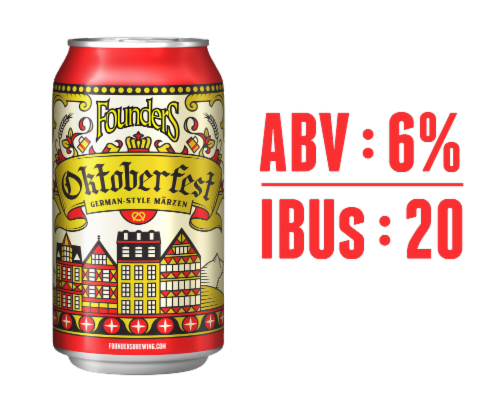 Founders® Brewing Oktoberfest German-Style Lager Beer Can Perspective: right