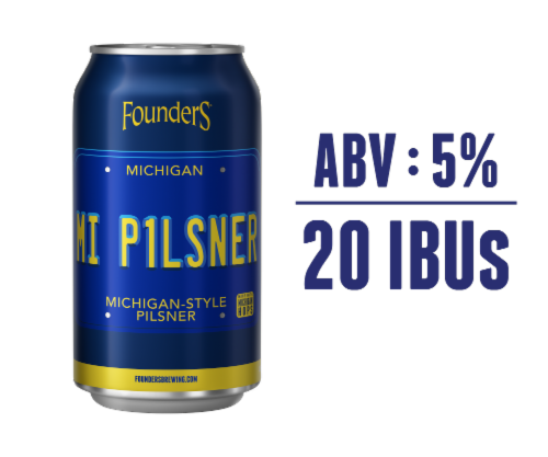 Founders® Michigan Pilsner Craft Beer Cans Perspective: right