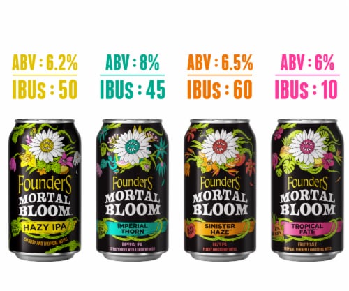 Founders Brewing® Mortal Bloom® Craft Beer Cans Variety Pack Perspective: right