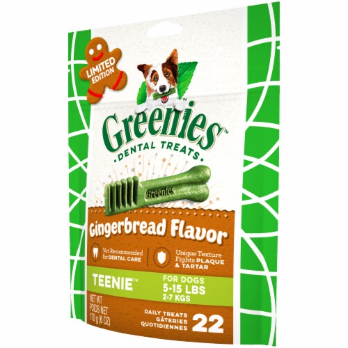 Greenies Teenie Limited Edition Gingerbread Flavore Dental Dog Treats Perspective: right