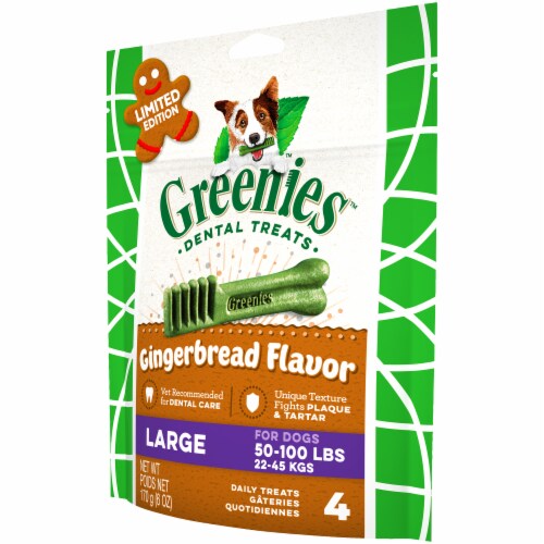 Greenies™ Large Limited Edition Gingerbread Flavor Dental Dog Treats Perspective: right