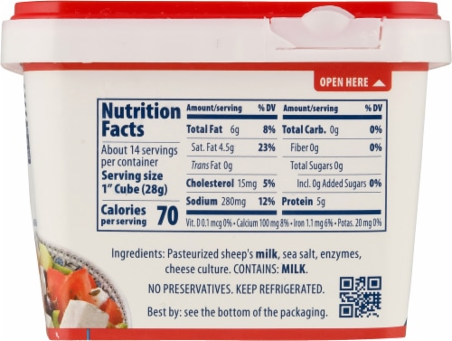 Dodoni® Feta Cheese in Brine Tub Perspective: right