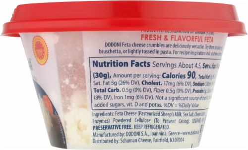 Dodoni® Crumbled Feta Tub Perspective: right