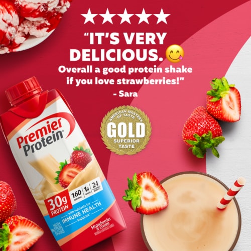 Premier Protein® Strawberries & Cream Protein Shakes Perspective: right