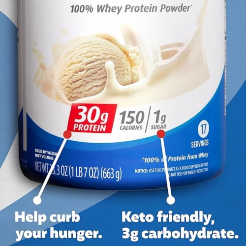 Premier Protein® Vanilla Milkshake Whey Protein Powder Perspective: right