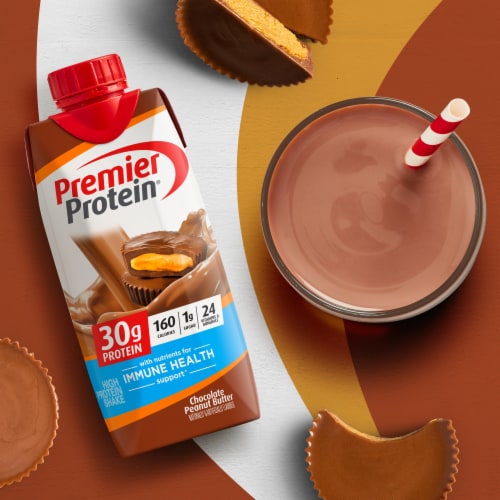 Premier Protein® Chocolate Peanut Butter Protein Shakes Perspective: right