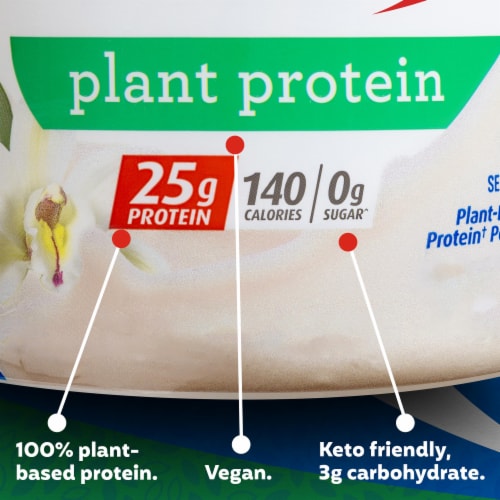 Premier Protein® Vanilla Plant-Based Protein Powder Perspective: right