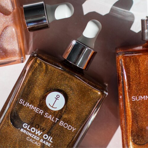 Summer Salt Body Bronzed Babe Cacao Shimmer Sparkle Body Glow Oil, Non-Sticky - 100ml Perspective: right