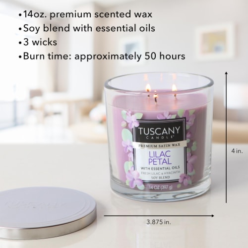 Tuscany Candle™ Lilac Petal Premium Satin Wax Jar Candle Perspective: right