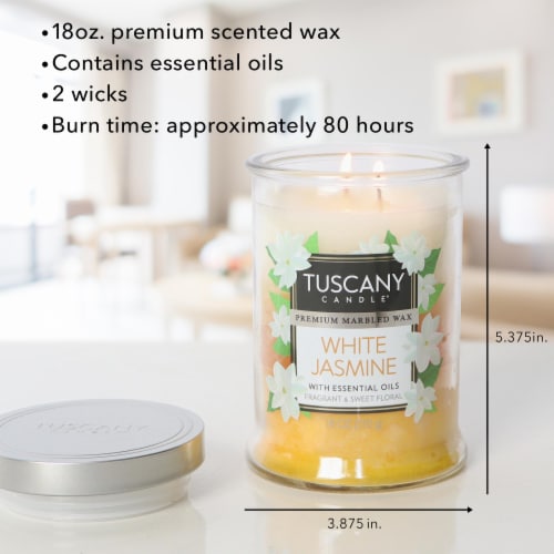 Tuscany Jar Candle Triple Pour White Jasmine Perspective: right