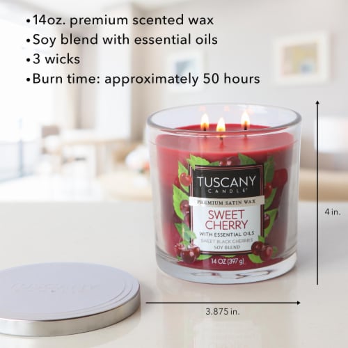 Tuscany Jar Candle™ Triple Pour Sweet Cherry Perspective: right