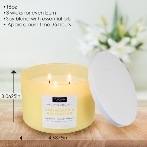 Tuscany Candle Elemental Aromatics Springwater Reflection Scented Jar Candle Perspective: right
