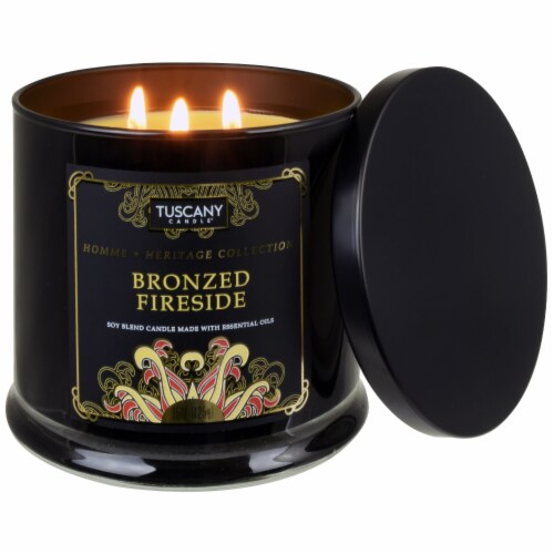 Tuscany Candle™ Homme & Heritage Collection Bronzed Fireside Scented Jar Candle Perspective: right