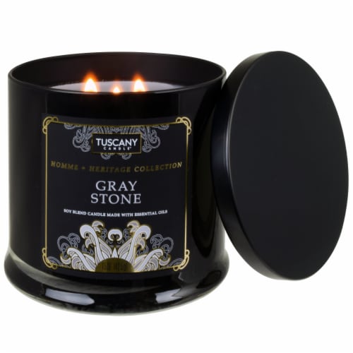 Tuscany Candle™ Homme & Heritage Collection Gray Stone Scented Jar Candle Perspective: right
