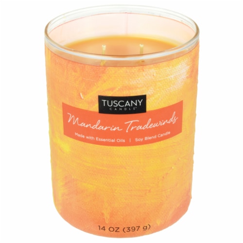 Tuscany Home Decor Collection Scented Jar Candle - Mandarin Tradewinds Perspective: right