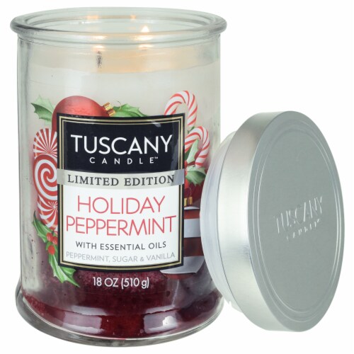 Tuscany Candle™ Limited Edition Holiday Peppermint Scented Triple Pour Jar Candle Perspective: right