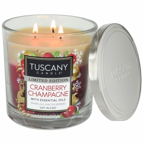 Tuscany Candle Cranberry Champagne Soy Blend Candle Perspective: right