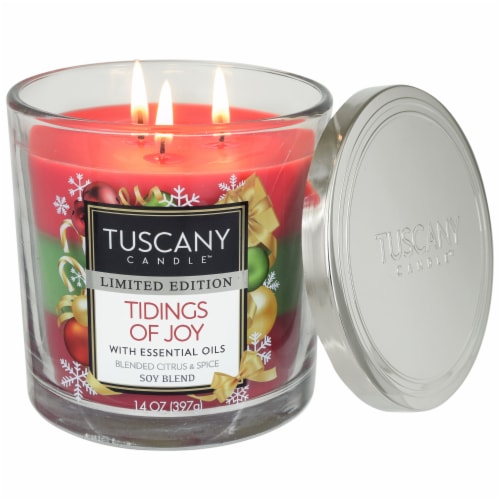 Tuscany Candle™ Limited Edition Tidings of Joy Scented Triple Pour Jar Candle Perspective: right