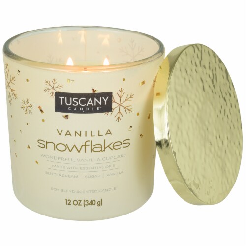 Tuscany Candle™ Limited Edition Vanilla Snowflakes Scented Jar Candle Perspective: right