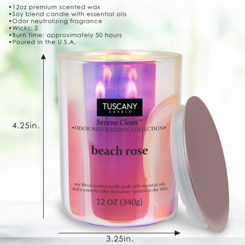Tuscany Candle™ Serene Clean™ Collection Beach Rose Scented Jar Candle Perspective: right
