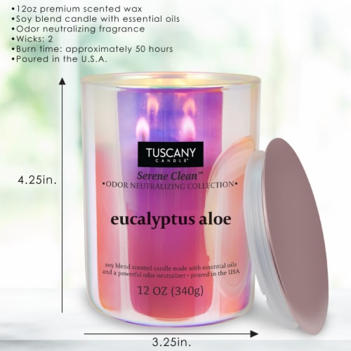 Tuscany Candle™ Serene Clean Collection Eucalyptus Aloe Scented Jar Candle Perspective: right