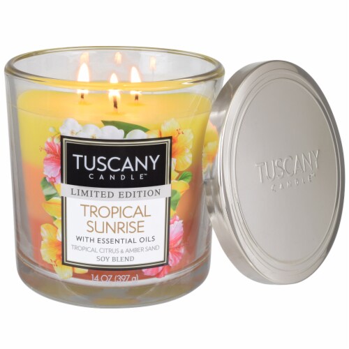 Tuscany Candle Tropical Sunrise Limited Edition Triple Pour Jar Candle Perspective: right