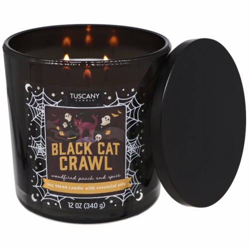 Tuscany Candle 12 oz Limited Edition Scented Black Cat Crawl Halloween Jar Candle Perspective: right