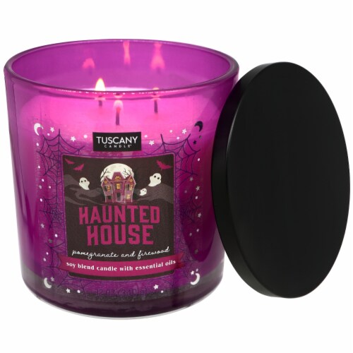 Tuscany Candle 12 oz Limited Edition Scented Haunted House Halloween Jar Candle Perspective: right