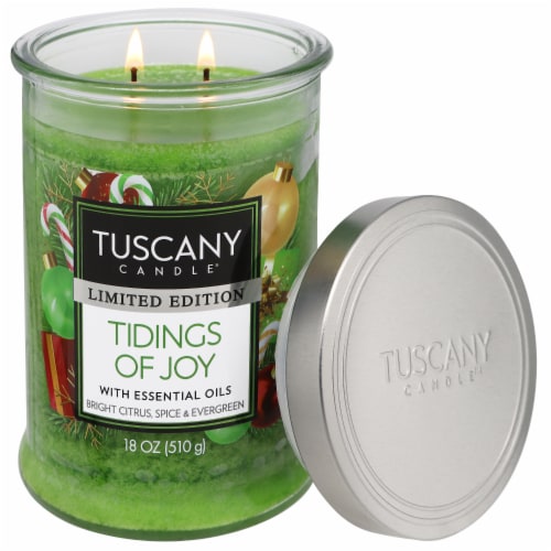 Tuscany Candle® Limited Edition Tidings of Joy Scented Jar Candle Perspective: right